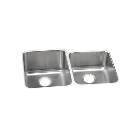 Elkay Lustertone Stainless Steel 31-1/4 X 20-1/2 X 4-7/8 Offset Double Bowl Undermount Ada Sink ELUHAD312050R